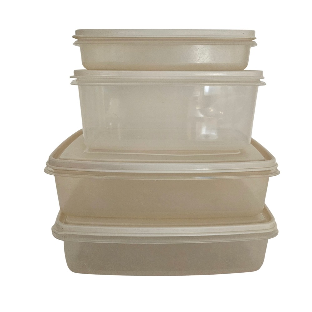 Rubbermaid Servin Saver 4pc Set Almond Food Storage Containers 4 12 17 Cups